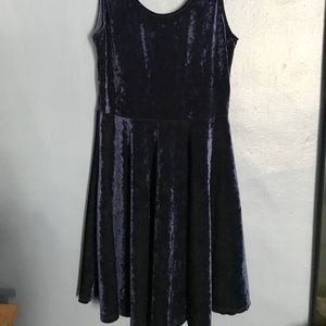 Lush Dark Blue Velvet Dress